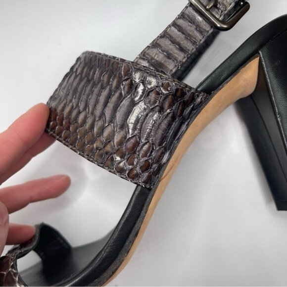 Stuart Weitzman Heels Women's 8 US Snakeskin Slingback Sandals Strap‎ Vintage - Picture 11 of 13